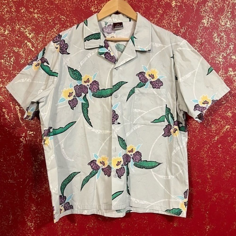JORDACHE Vintage Floral Hawaiian Buttons Top Shirt L